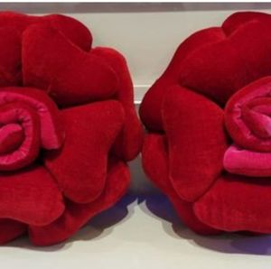 Velvet Flower Cushions with Microfiber filling Set of 2